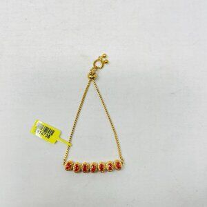 KARIS Collection Simulated Orange Diamond 18K YG Brass Magic Ball Bracelet 5168